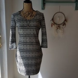Maurices Black and White Patterend Sweater Dress